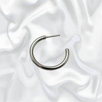 Titanium Threadless Push In Flat Back Hoop Earring