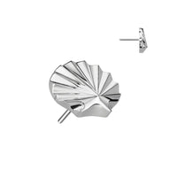 Titanium Threadless  Push In Flat Back Seashell Earring