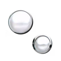 Titanium Threadless Push In Pearl Flat Back Earring