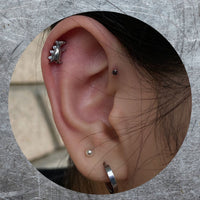 Titanium Threadless Flat Back CZ T-Rex Dinosaur Earring
