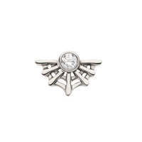 Titanium Threadless Flat Back CZ Spiderweb Earring
