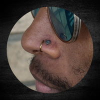 Titanium Threadless Push in Skull and Crossbones Flat Back Earring
