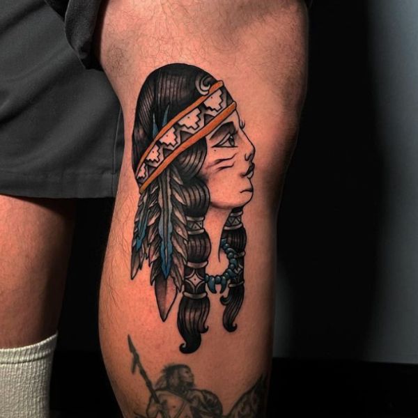 Traditional Indian Woman Tattoo Georgie Tattoo Artist Mr. Inkwells