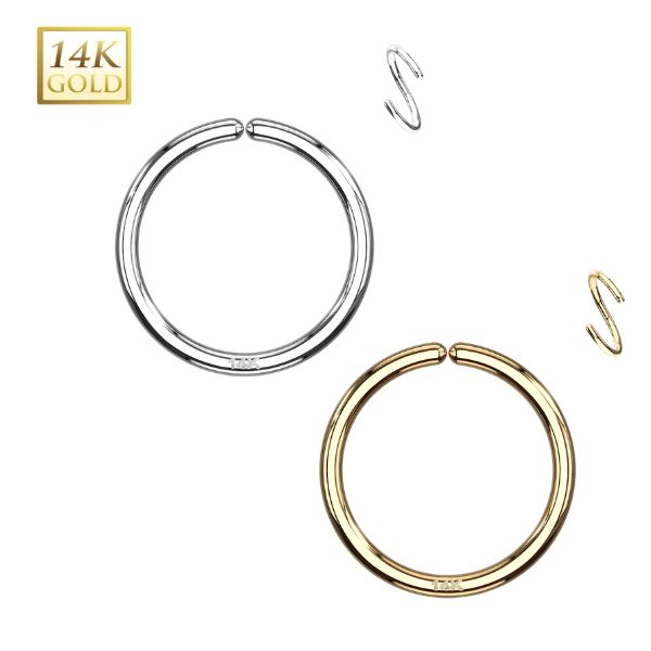 Classic Seamless Bendable Hoop in 14K Gold