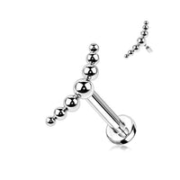 Titanium Internally Threaded Curved Beaded Ball Cluster with Titanium Backing
