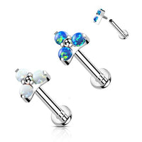 Titanium Internally Threaded Opal Trinity Top with Titanium Backing