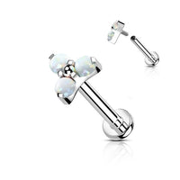Titanium Internally Threaded Opal Trinity Top with Titanium Backing