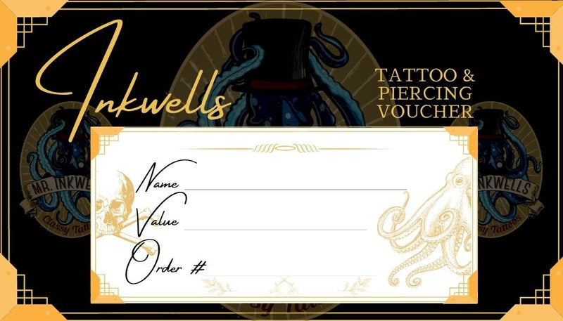 Mr Inkwells Tattoo and Piercing Voucher Tattoo and Piercing Gift Card La and OCs Best Tattoo and Piercing shop Back
